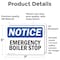 Signmission Emergency Boiler Stop, 7 in W x Rectangle, Vinyl Decal OS-2PACK-NS-D-57-L-11772 - alternate 3